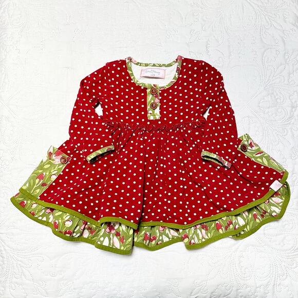 SweetHoney Holiday Mixed Print Dress 12m - Picture 2 of 7